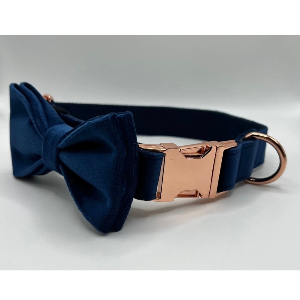 NEW**** BOOTS & BARKLEY BLUE VELVET BOW TIE & COLLAR